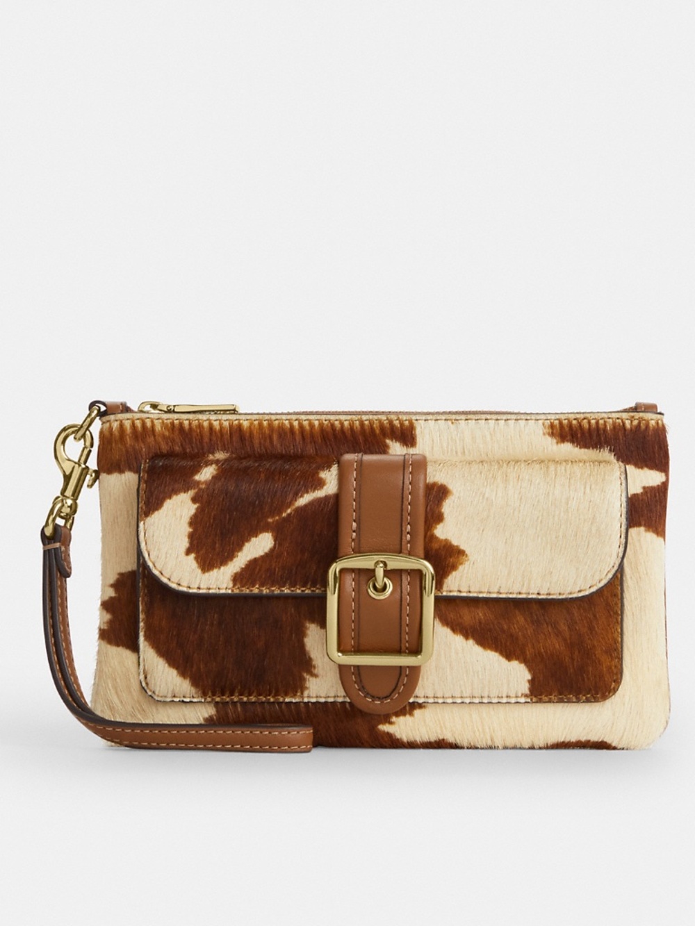 NWT Coach Ashton Wristlet In Haircalf With Cow Print - Picture 2 of 6